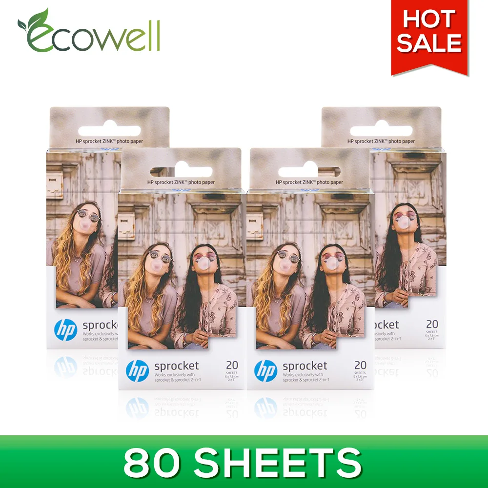 Фотобумага Ecowell Zink совместимая с HP звездочка и 2 в 1 фотопринтер 5x7 6 см (2x3 дюйма)