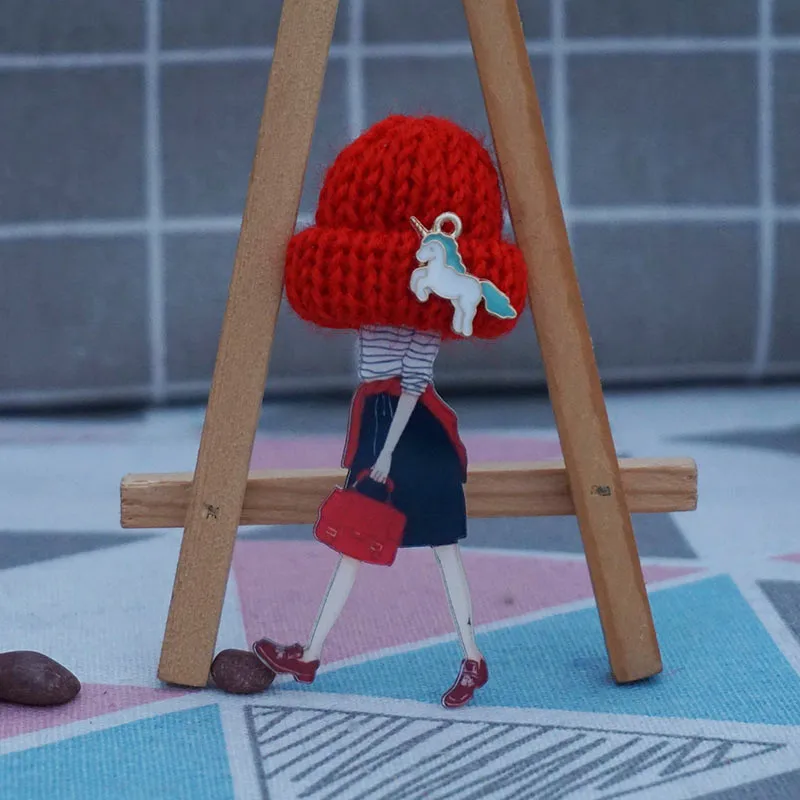 Акриловая искусственная для одежды милая булавка Мультяшные броши на рюкзак