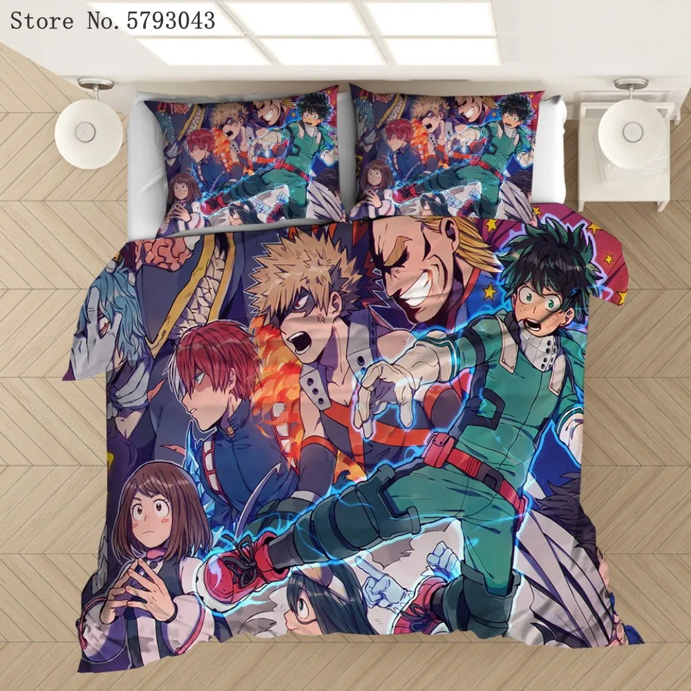 2/3 Pieces Japan Anime Bedding Set My Hero Academia Duvet Cover For Kids Adults Bed Quilt Cover Microfiber Fabric Bed Cover Set