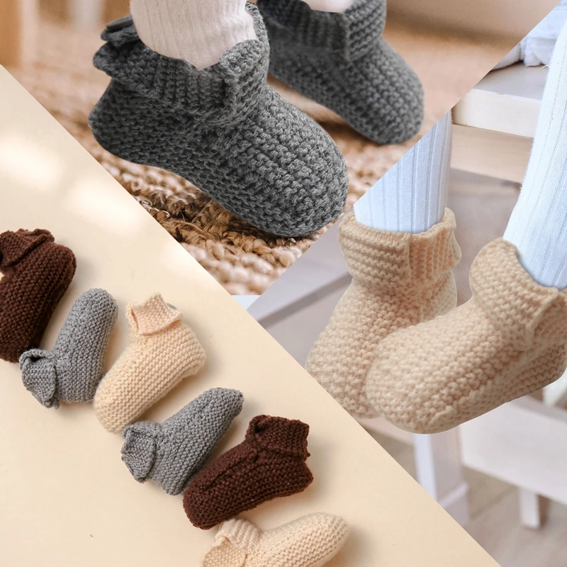 

Let's Make 6-18months Newborn Girl Baby Boy Toddler Shoes Cotton Crochet Soft Mini Shoes Keep Warm And Easy To Clean