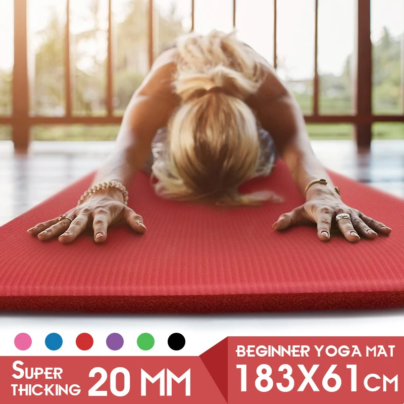 1830*610*20 мм толстые Нескользящие коврики для йоги спортивные мягкие пилатеса