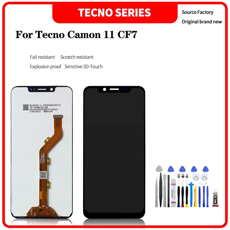 Для infinix Tecno Camon 11 CF7 LCD дисплей кодирующий преобразователь сенсорного экрана в