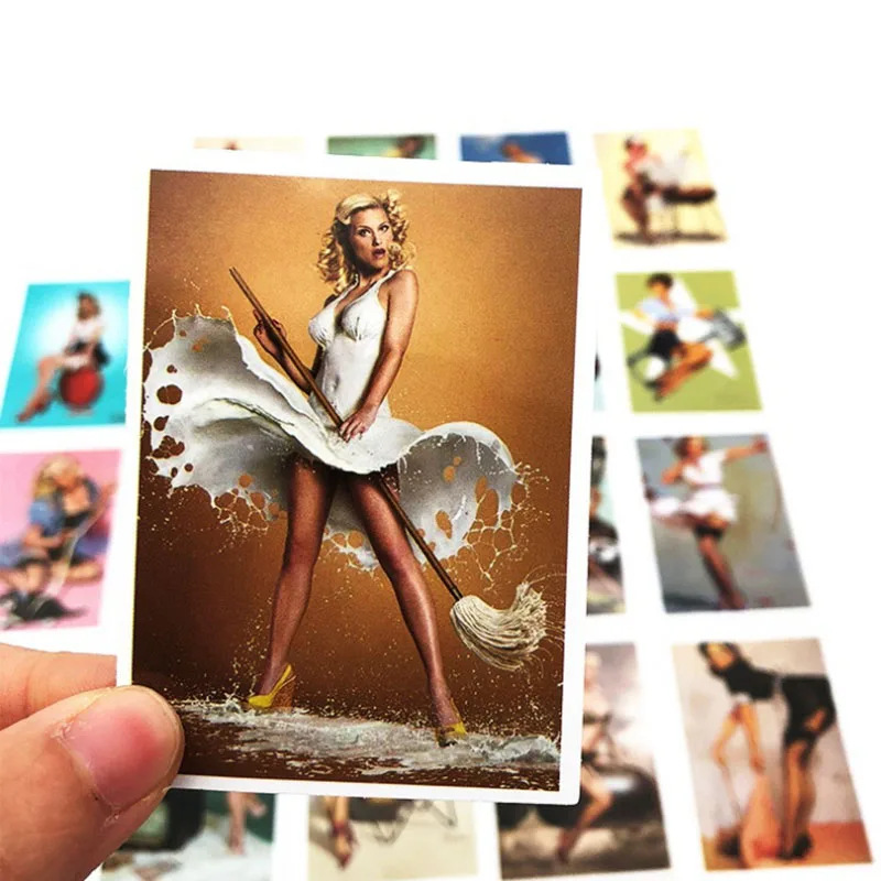

25 pcs Sexy personality WWII girl Graffiti Waterproof Skateboard Travel Suitcase Phone Laptop Luggage Stickers Cute Kids Girl