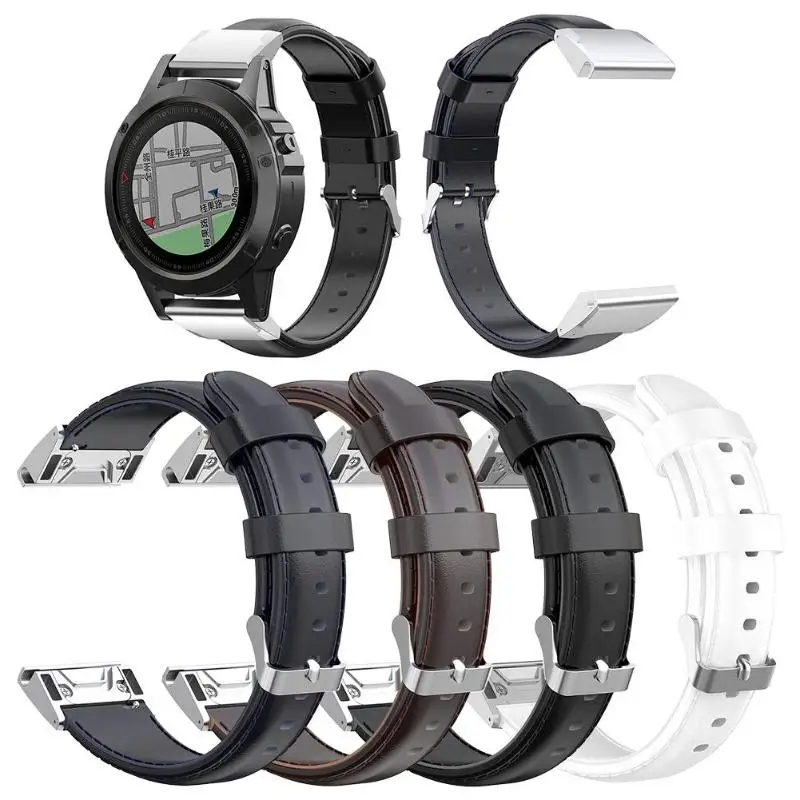 Ремешок из искусственной кожи для наручных часов Garmin Fenix 6X/5X/5X Plus/3 HR/3 Sapphire/2/1 Quaitx 3 26
