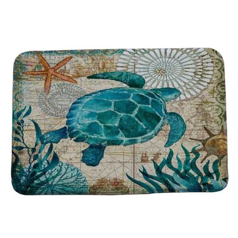 Коврик для двери в морском стиле напольный ковер с рисунком морской черепахи