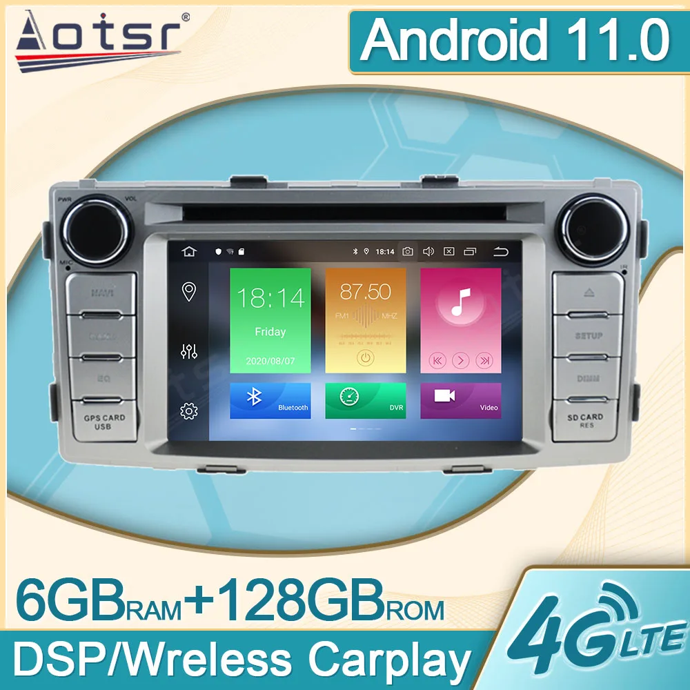 

6+128G Android 11.0 Car Radio For Toyota HILUX 2012 2013 2014 Multimedia Player Video DVD GPS Navi Carplay Head Unit DPS 2Din