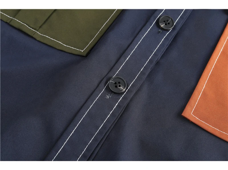 

[EAM] Women Spliced Contrast Color Pockets Blouse New Lapel Long Sleeve Loose Fit Shirt Fashion Tide Spring Autumn 2021 1DD3720