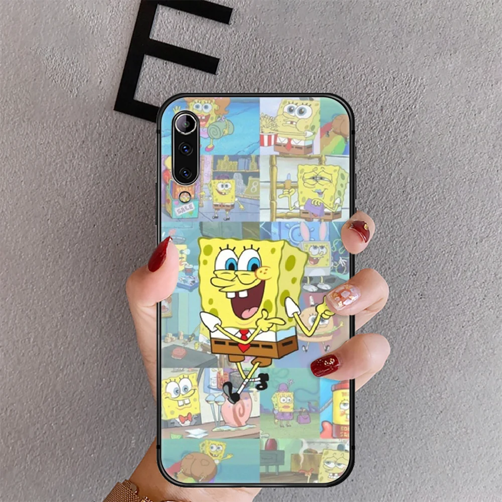 

Cute Couples SpongeBobs Phone Case Cover For Xiaomi Mi Note 8 9 3 9 A2 A3 9T 10 Max Pro Lite Ultra Black Soft Painting Back Etui
