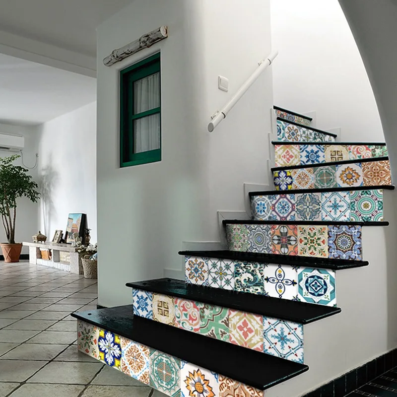 5 шт. Нескользящие 3D наклейки в богемном стиле настенные для ванной комнаты