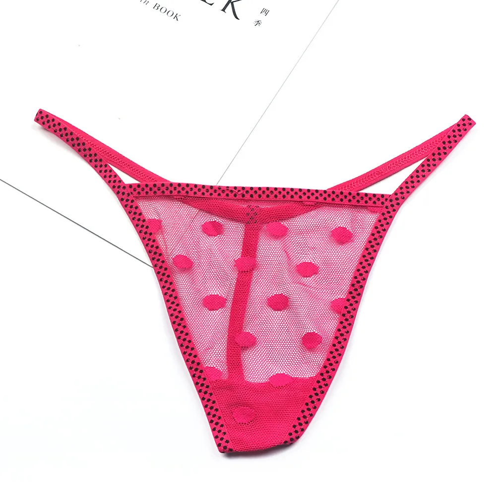 Женские сексуальные кружевные трусики в горошек стринги нижнее белье танга