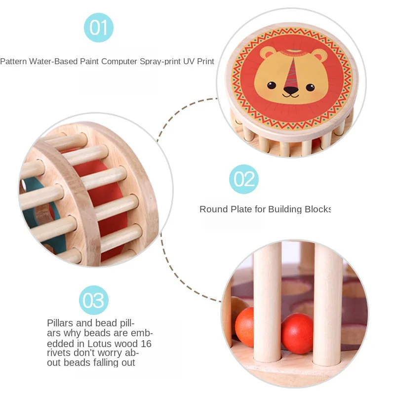 Baby wooden toy rain drops sound Montessori teaching aids early childhood education grip vision hearing training building blocks | Игрушки и