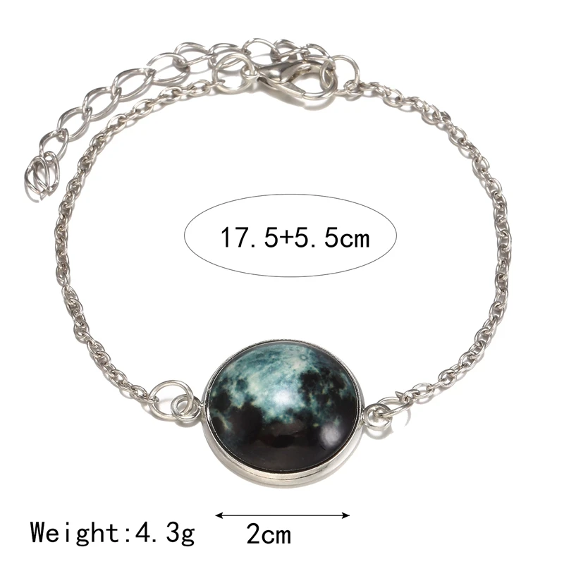 Браслет с подвесками Match Right светящийся в темноте цельный лунный для женщин