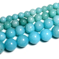 fashion 46810 mm amazonite blue round diy loose bead for jewelry bracelet making