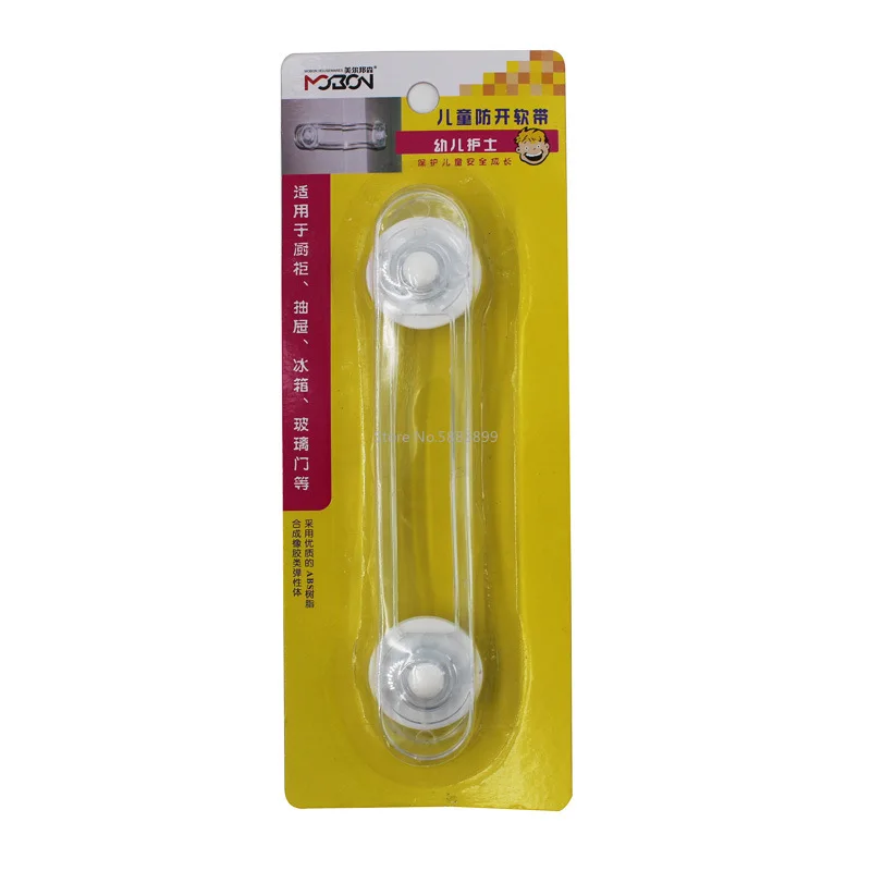 Cerradura de caj&oacute;n multifuncional para beb&eacute;, candado de seguridad para ni&ntilde;o, transparente, cintur&oacute;n suave Anti-pellizco, 2 uds.-4