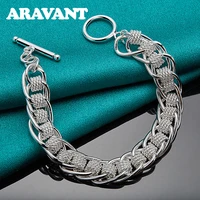 925 silver round weave bracelet for women wedding jewelry