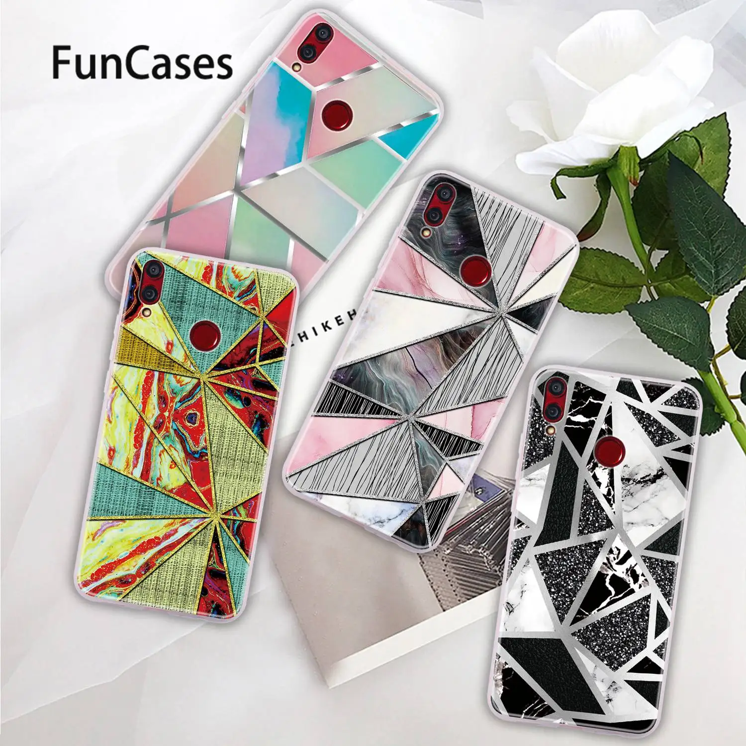 8X абстрактный Мягкий ТПУ протектор для hoesje huawei Honor геометрические тяжелые Чехлы