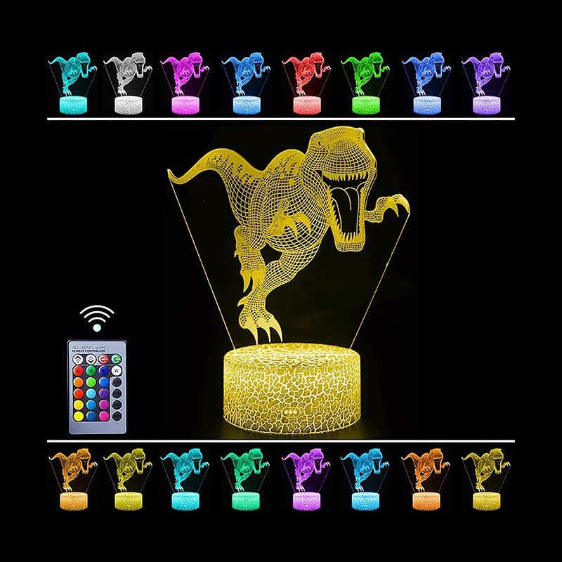 

3D LED Night Light Dinosaur Series Color Night Light Remote Control Desk Lamp Toy Gift Children Home Decoration