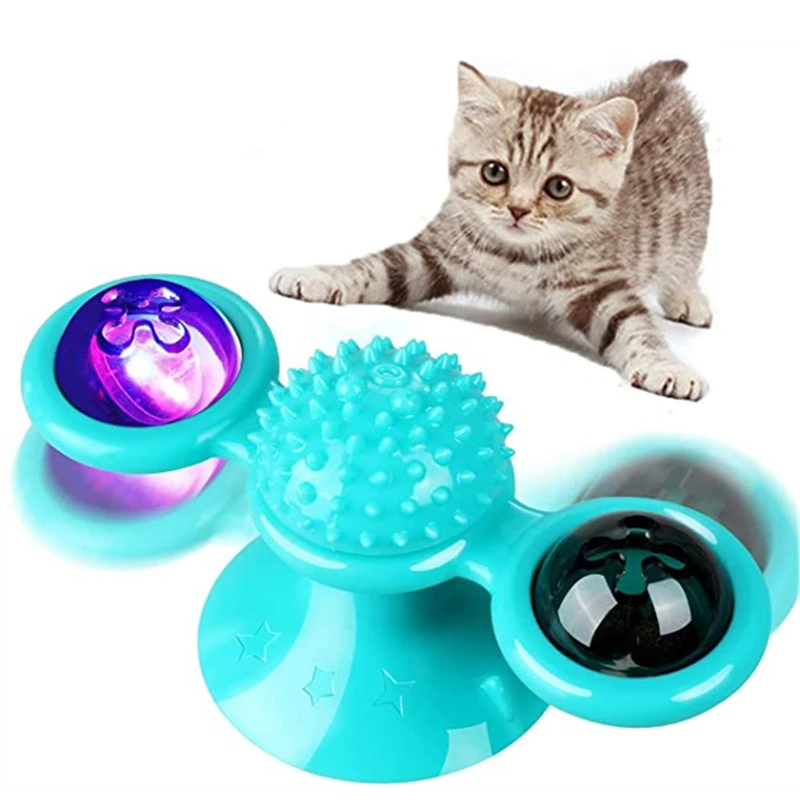 

Interactive Cat Toy Windmill Portable Scratch Suction Cup Cats Puzzle Training Toy Pet Product