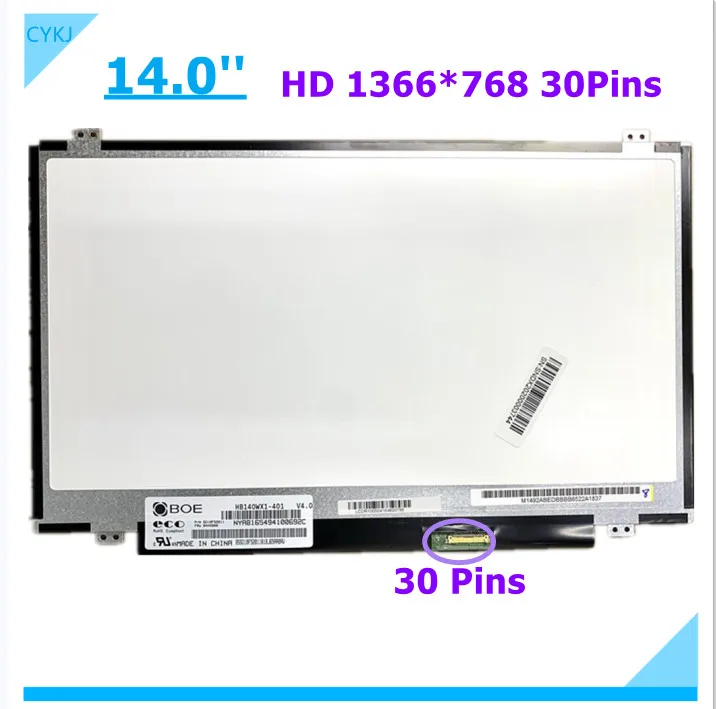 Бесплатная доставка 14 0 дюйма EDP 1366X768 Φ N42 fFIT NT140WHM-N41 E43 EB2 B140XTN02.A LP140WH2 LP140WH8 TP A1 S1 D1 -