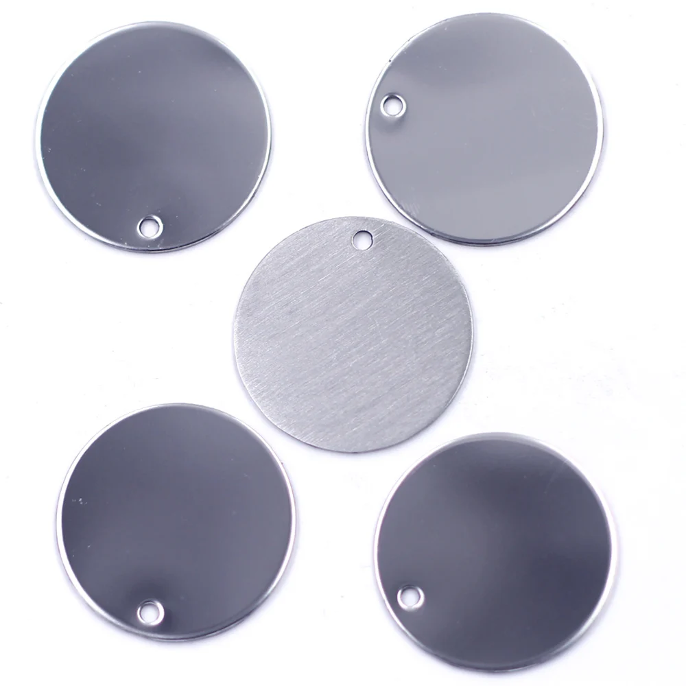 

10Pcs Pendants Blank Stamping Tags Stainless Steel Trendy Round Silver Tone For Necklaces Jewelry DIY Findings Charms 30mm