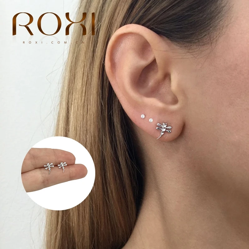 ROXI Cool Snake Dragonfly Beetle серьги с головой быка хрящи для женщин животное насекомое