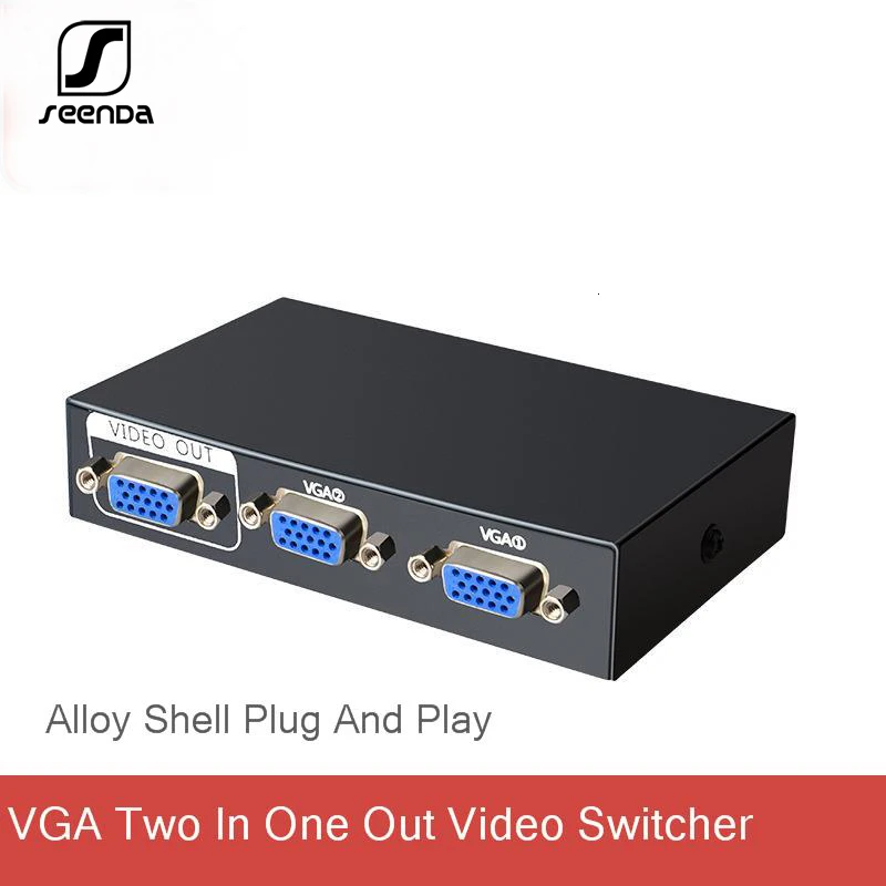 SeenDa переключатель VGA 2 в 1 Видео разветвитель адаптер конвертер коробка 1080 P для