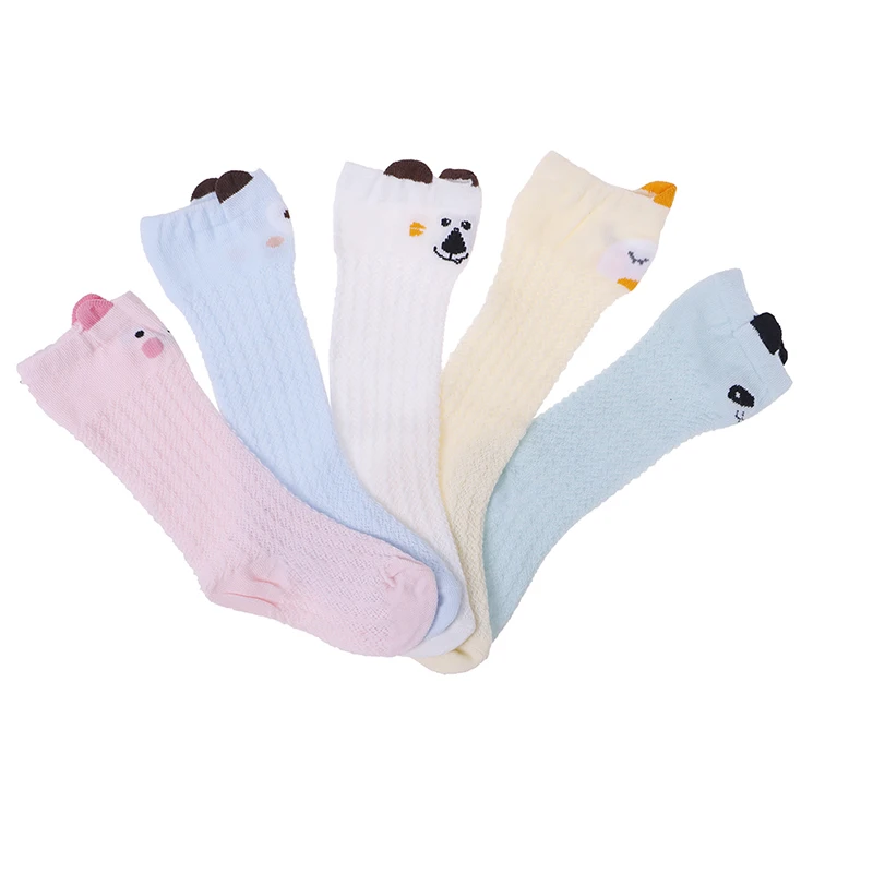 

Baby Cotton Mesh Breathable Toddler Socks Knee High Socks 0-12 Months Newborn Infant Non-slip Baby Girls Animal Novelty Female