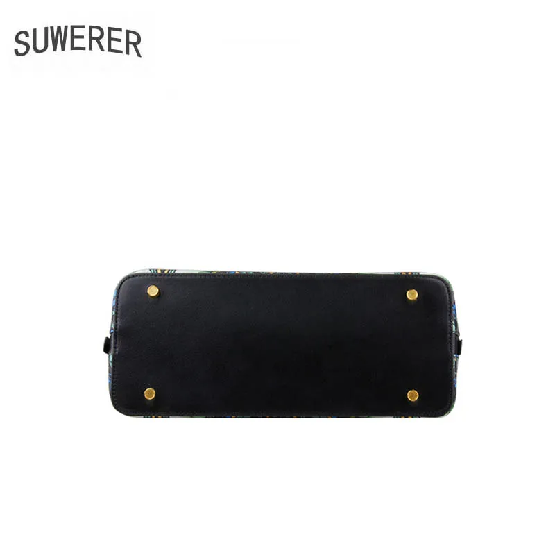 SUWERER 2019 новая женская сумка из натуральной воловьей кожи резная модная сумки |