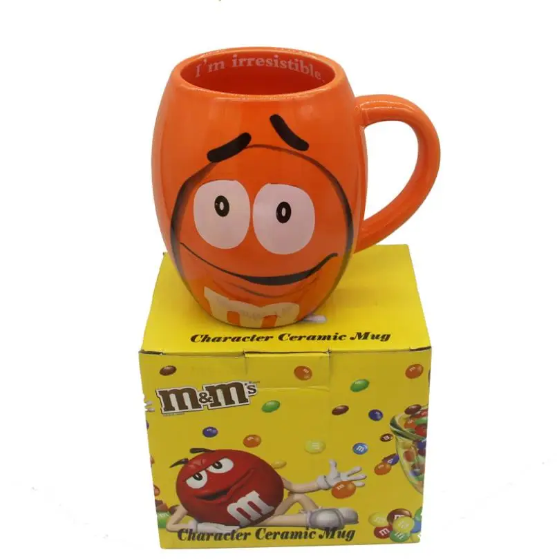 M& m бобы кофейные кружки чашки для чая и Кружки Мультфильм милый знак экспрессии большой емкости керамическая чашка Рождественский подарок