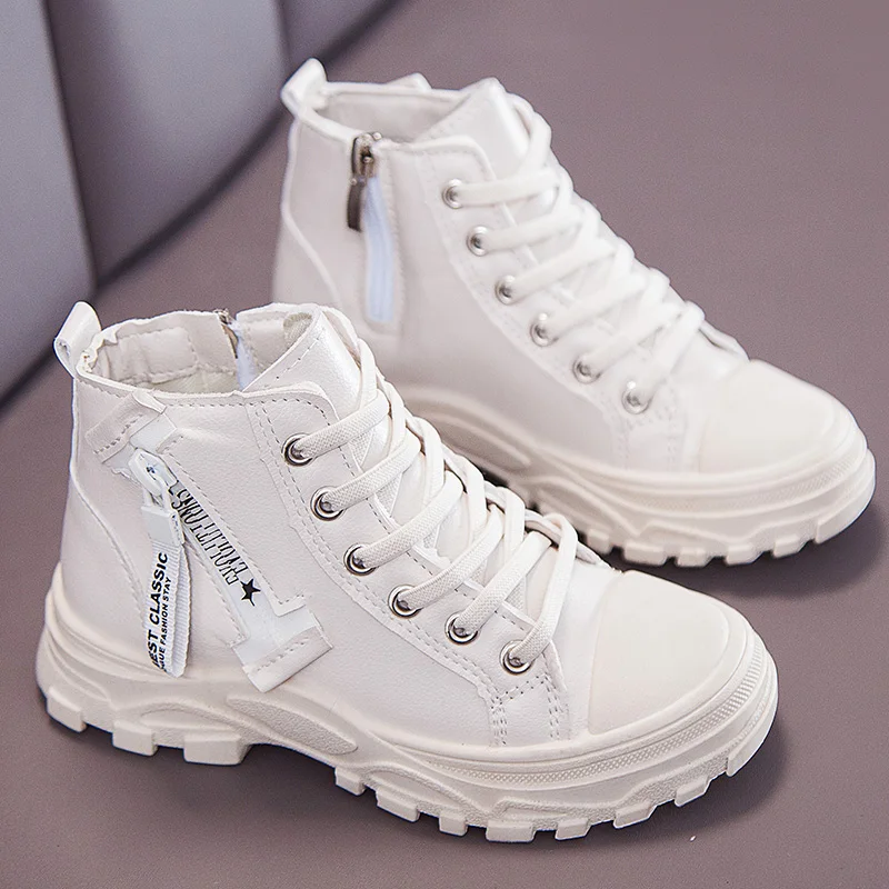 Children Shoes Spring White Boys Sneakers Fashion Brand Retro Platform Boots Kids Girls Footwear Breathable | Мать и ребенок