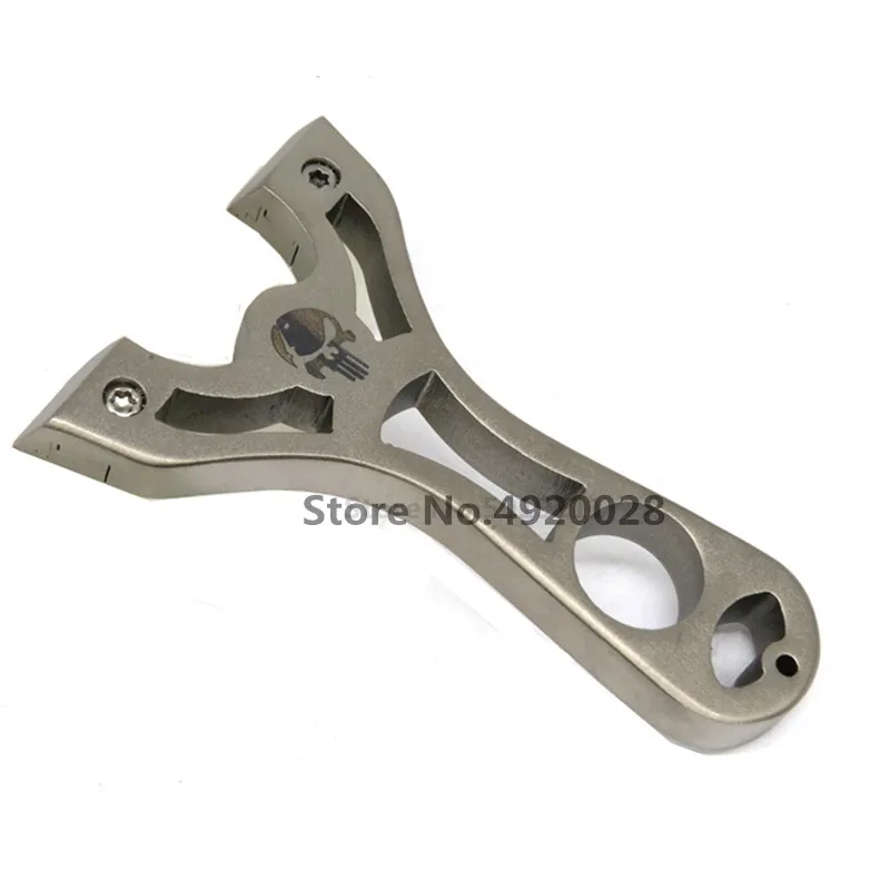 

Powerful Stainless Steel Slingshot Precise Shooting Outdoor Handle Hunting Catapult with Flat Rubber Band