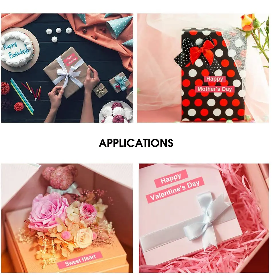 Absonic12 мм белая на блестящей розовой ленте для этикеток замена Dymo D1 принтер 2056091