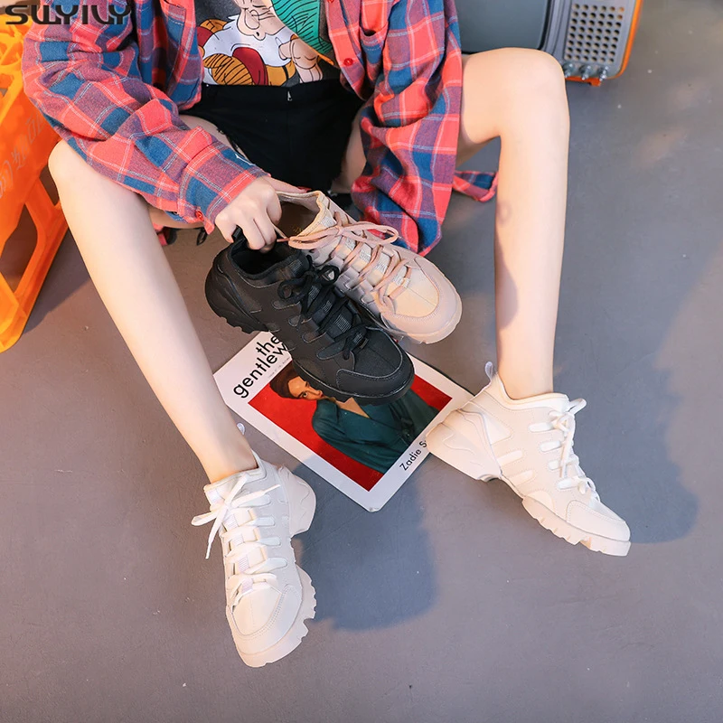 SWYIVY женские кроссовки из искусственной кожи повседневные дышащие прочные для