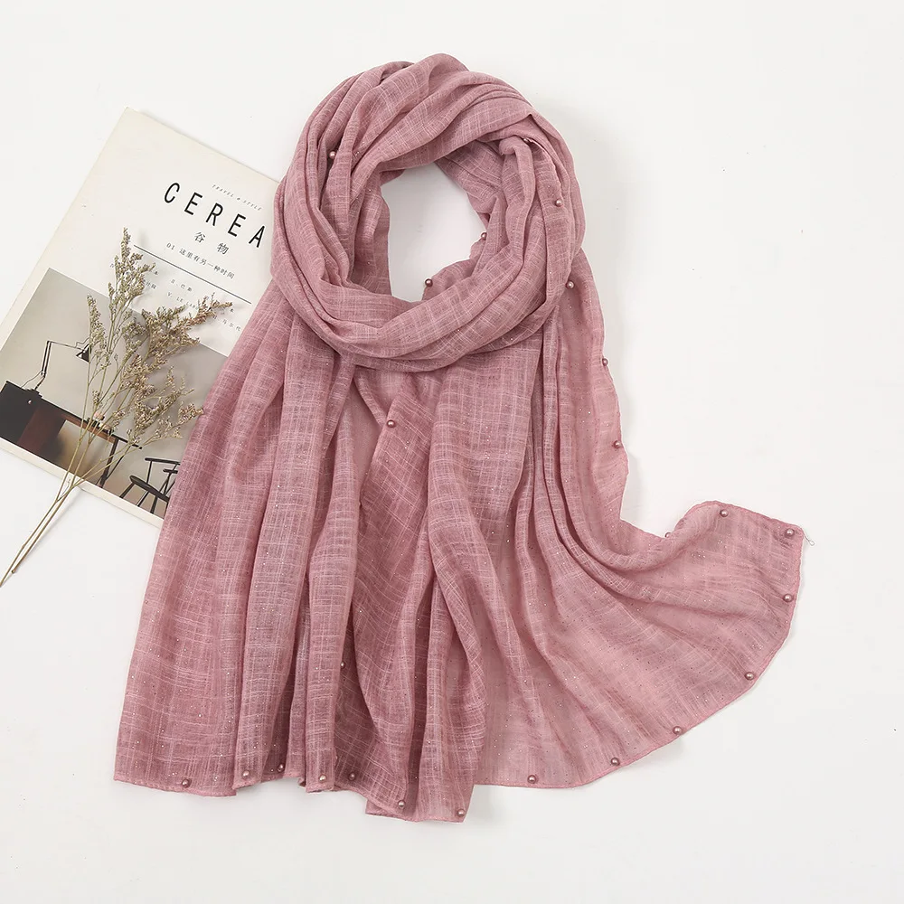 Простые блестящие бусины из люрекса цепочка вискозный шарф женские