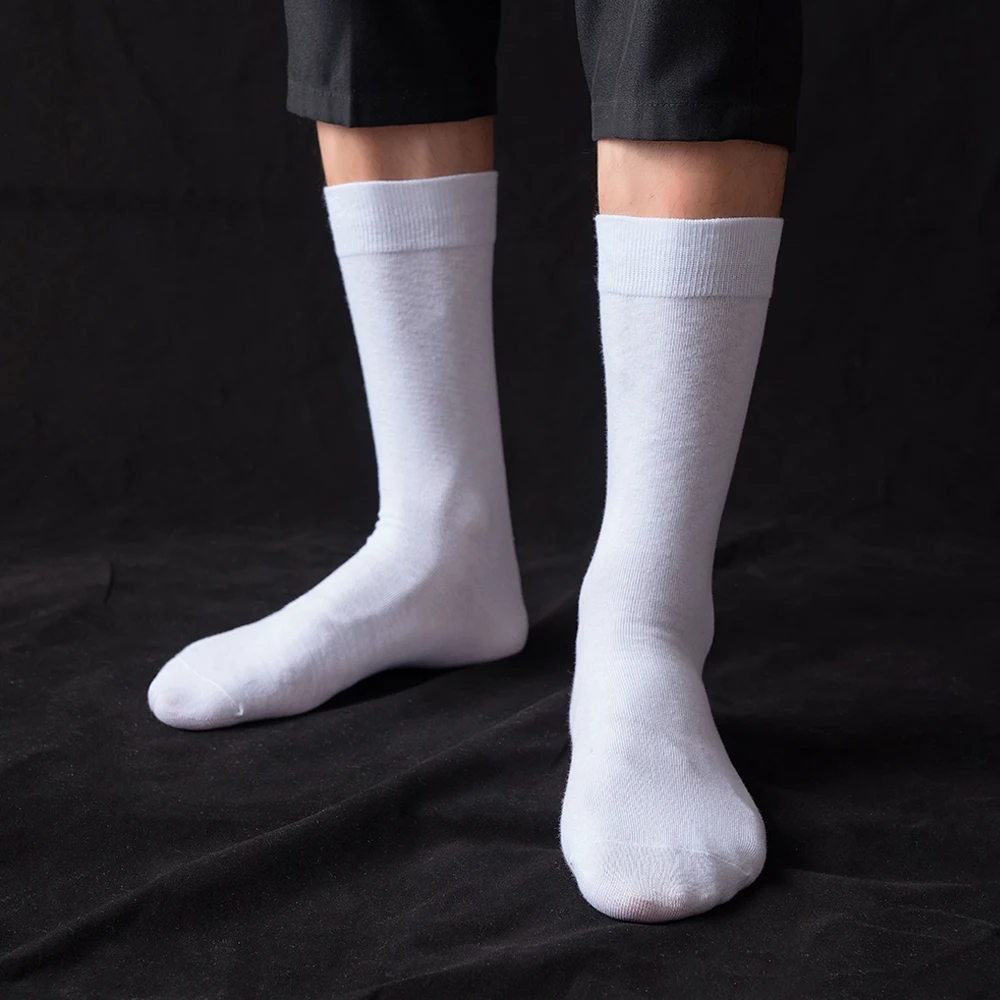 Men's Socks Black White  5 Pairs New Brand Breathable Deodorant Business Dress Long Socks Male High Quality Gifts