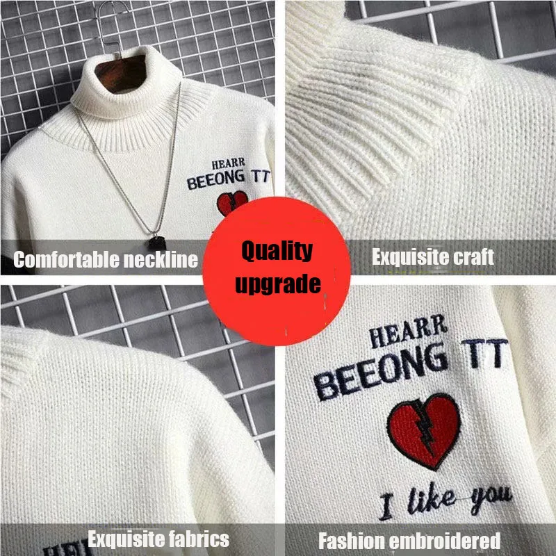 

2020 Autumn and Winter Thick Men's Turtleneck Loose Sweater Men's Pullover Trendy Couples Knitwear Sweater Men