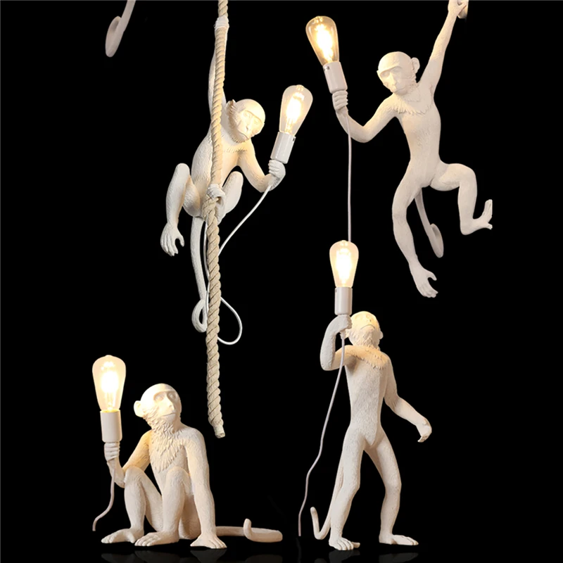 

Monkey Resin Wall Lamp Black Golden Wall Light for Living Room Dining Room Study Animal Home Decoracion Art Parlor Wall Sconce