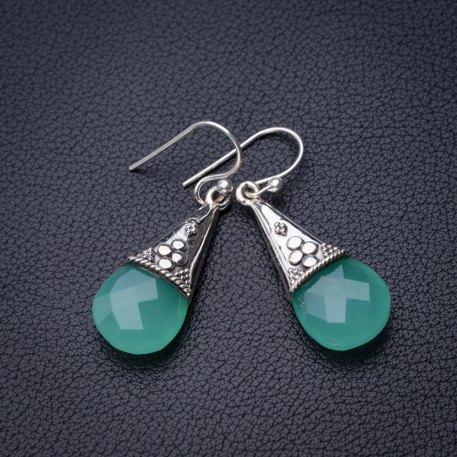

Серьги StarGems из серебра 925 пробы 1,5 пробы с натуральным халцедоном ручной работы D6674