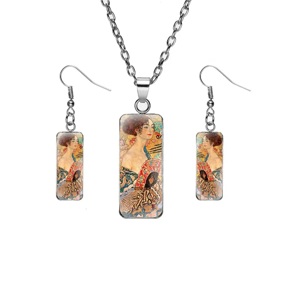 Классическая художник Густав Климт поцелуй Abstrac картина Ювелирные наборы