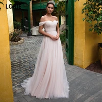 lorie simple off the shoulder sweetheart boho pink wedding dresses tulle with belt back lace up beach bridal gowns plus size