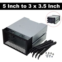 5 inch to 3 x 3 5 inch sata sas hdd cage rack hard drive tray caddy adapter converter with fan space sliver stainless steel