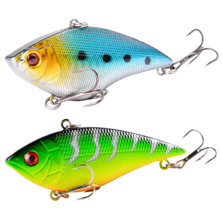 

1PCS Hard Fishing Lure 7.4cm 15G Plastic VIB Hard Artificial Bait Treble Hooks Peche Bass Pike Trolling Pesca Fishing Tackle