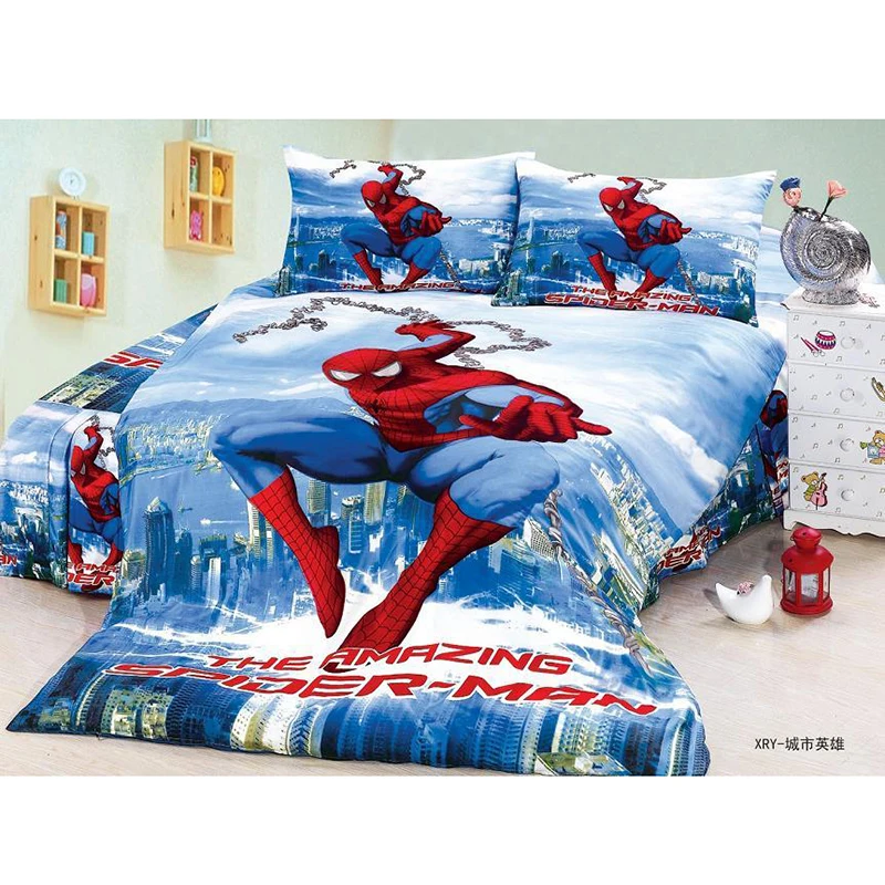 

Disney's Popular Spider-Man Film Series Graphic Bedding Set Cartoon Boy Bedroom Decoration 3D-printed Duvet Bed Cover Pillowcase