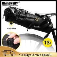 rhinowalk bicycle bag10l13l full waterproof road mountain bike cycling rear rack bag luggage pannier bike saddle accessories