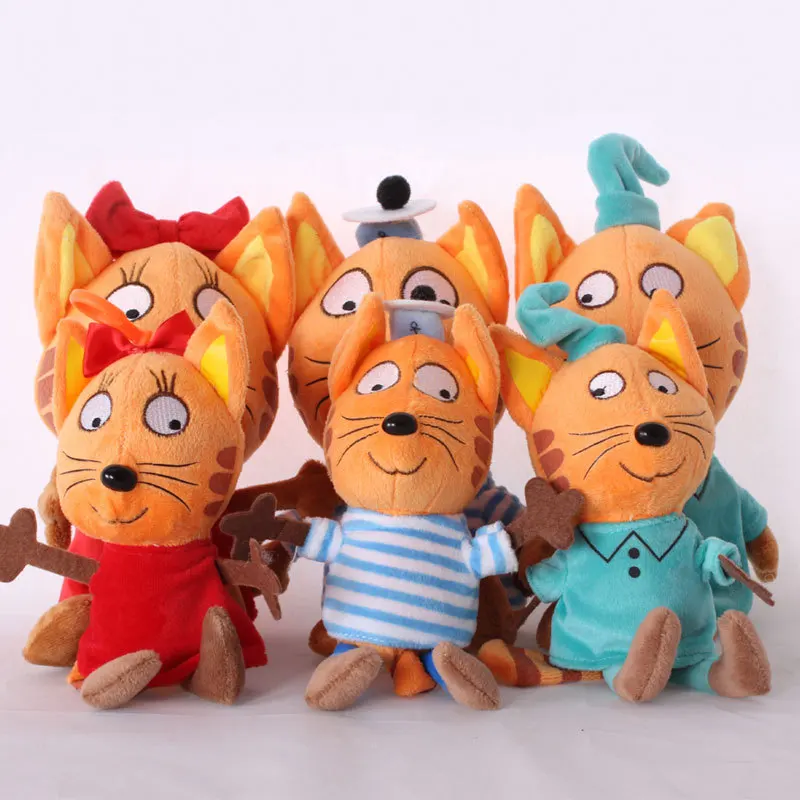 Плюшевая игрушка милый мультяшный счастливый три котенка мягкая кошка куклы