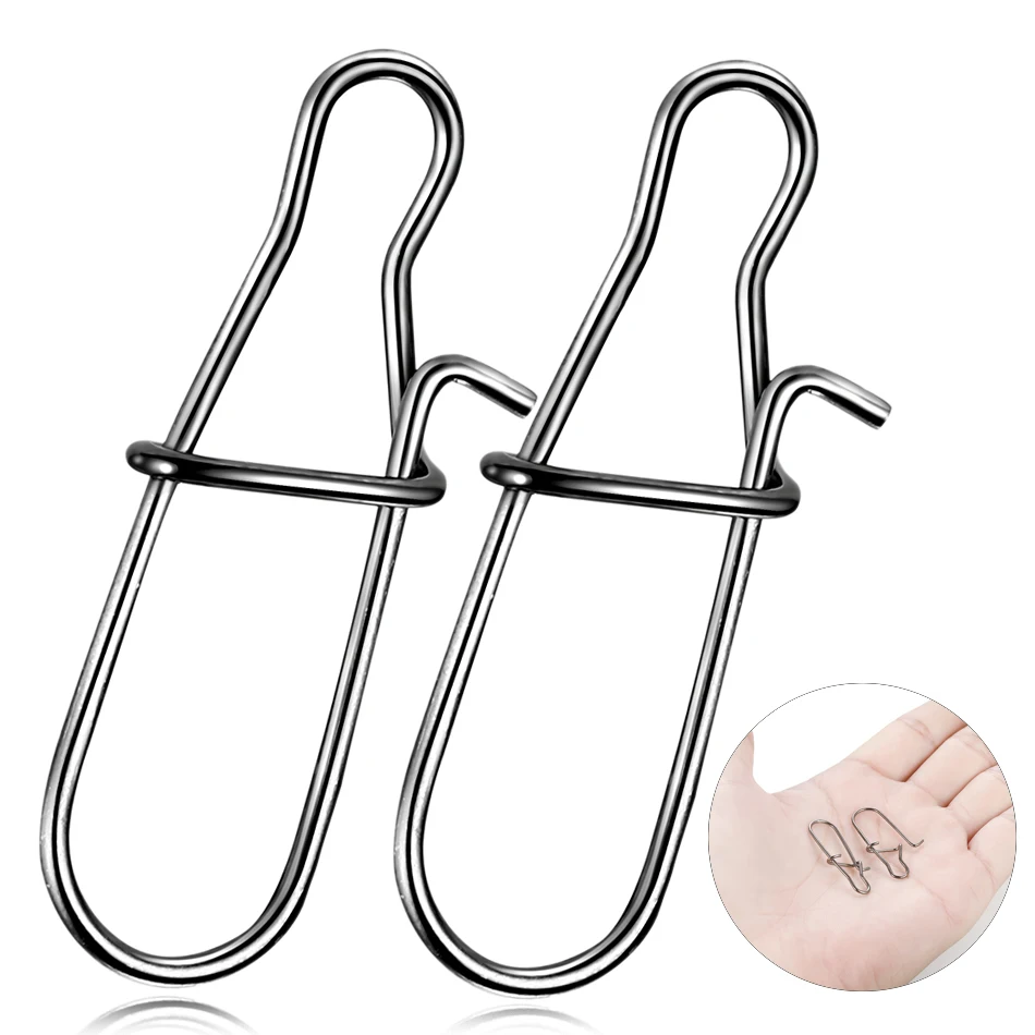 

50PCS Stainless Steel Fishing Connector Pin Bearing Rolling Swivels Stainless Steel Snap Swivel Set Fishhook Lure Accessories