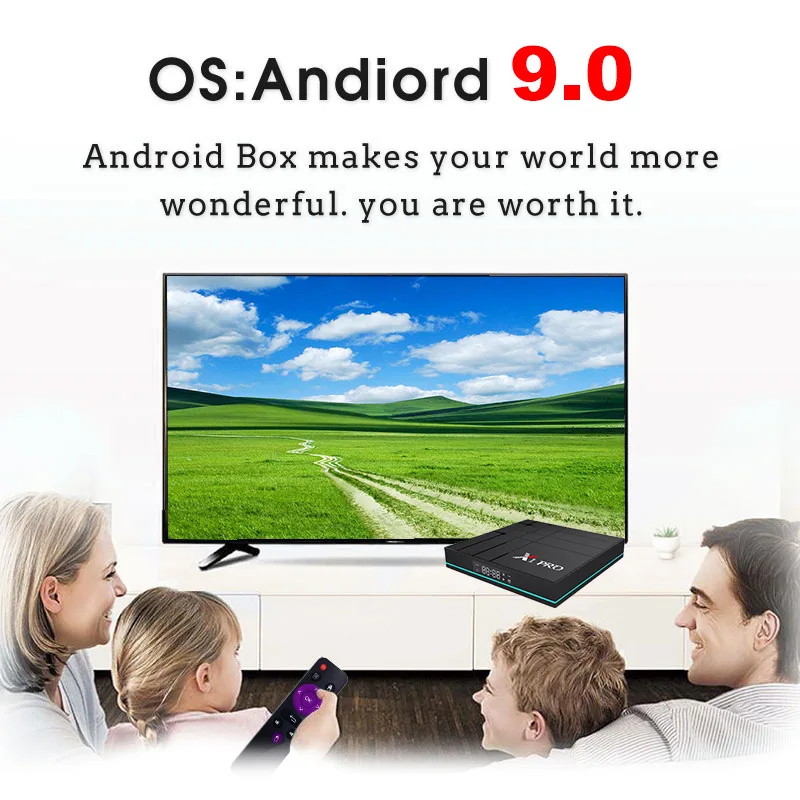 X1 Pro Android 9 Smart TV BOX Google Assistant RK3318 4K 3D HD 4 ГБ 64 2 г 5G Wifi ТВ Play Store Бесплатные приложения