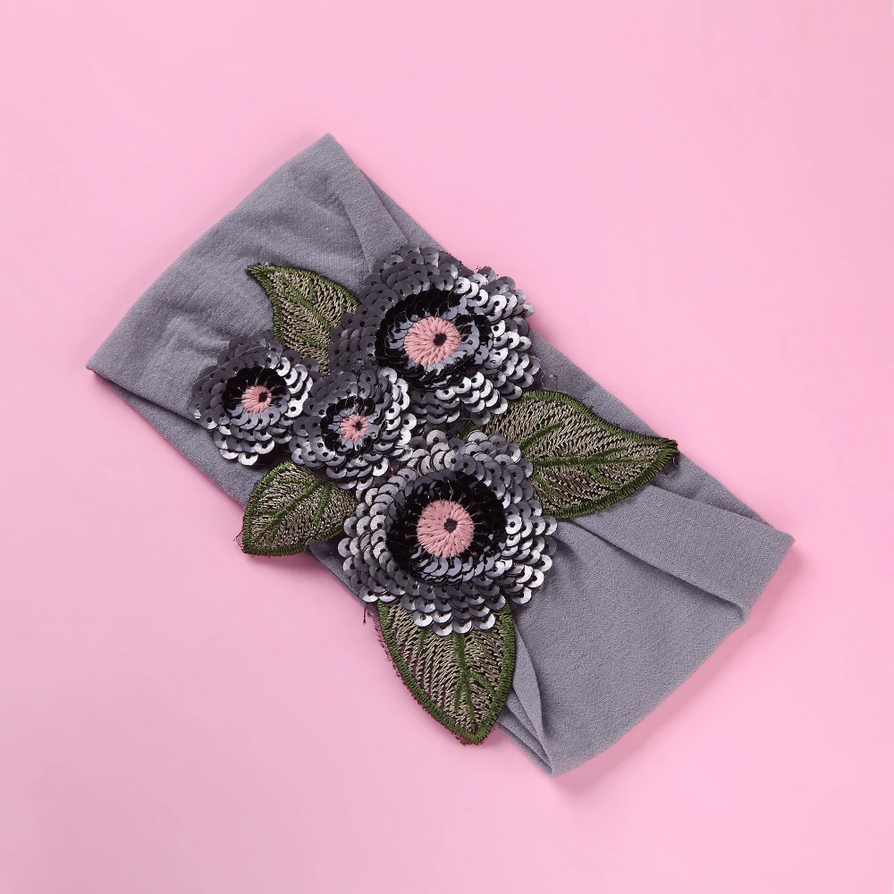 

Toddler Girls Baby Bow Hairband Elastic Headband Cute Sequin Flower Stretch Turban Flower Head Wrap Princess Hair Accessories