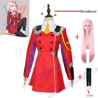 anime darling in the franxx red cosplay costume 02 cosplay zero two brand women dress full sets with wig headwear free shiping