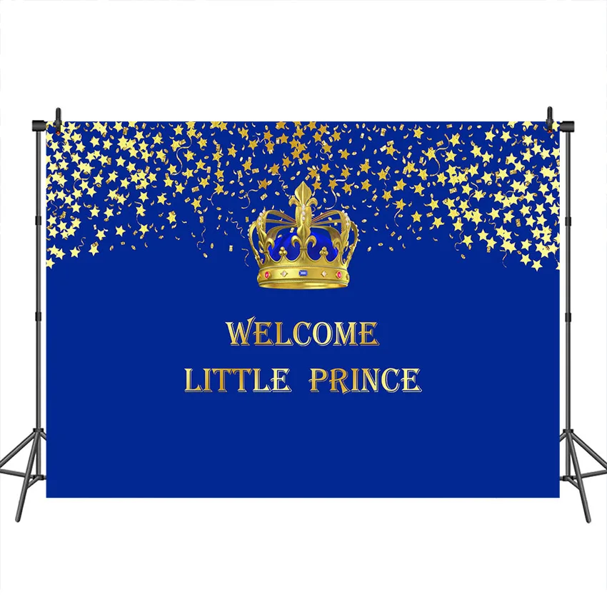

MOCSIKA Baby Shower Backdrop Crown Chandelier Prince Royal Photocall Customized Photography Background For Photo Studio